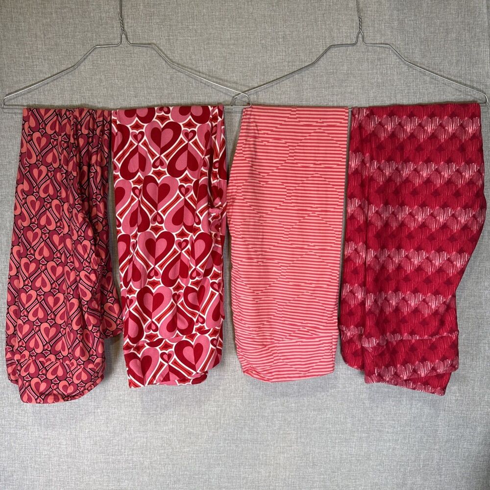 Lot of 4 New LuLaRoe Tall & Curvy (TC) Valentine's Day Leggings (TC Lot 3)
